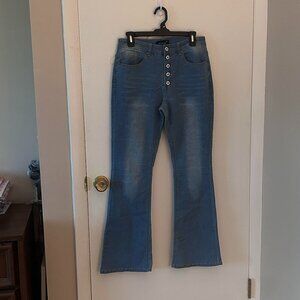 Midiross High Waist Flare Leg Jeans Button-Fly Size XL Never Worn